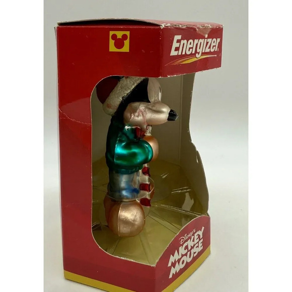 Disney Energizer Mickey Mouse Christmas Ornament European Style Blown Glass 2000 - Picture 3 of 5